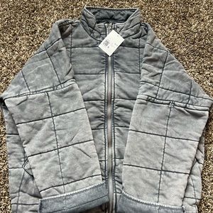 Forever 21 Women's Quilted Zip-Up Jacket in gray small NWT